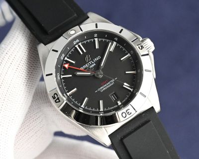 Breitling Chronomat GMT 40mm Etc.2836 Movement Black/White Face Rubber Band Watch
